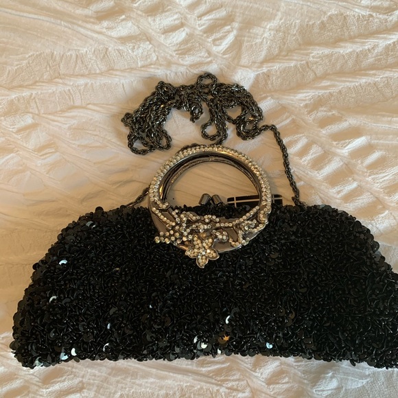 Black Sequence Evening Bag - Picture 5 of 6
